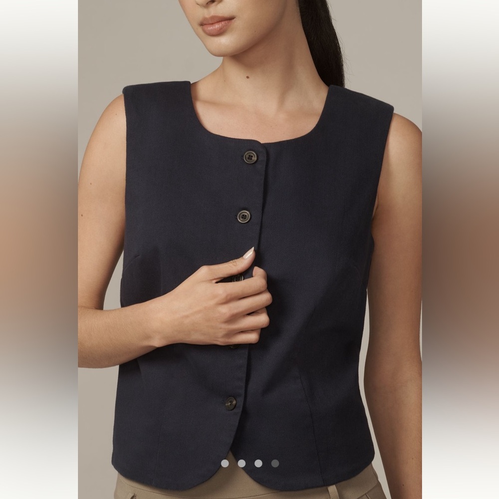 By Anthropologie Shrunken Cotton
Vest size L navy - Picture 2 of 9